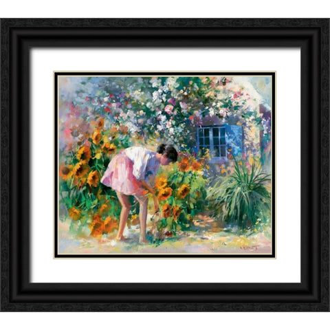 Romantica uno Black Ornate Wood Framed Art Print with Double Matting by Haenraets, Willem