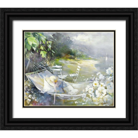 Soft touch Black Ornate Wood Framed Art Print with Double Matting by Haenraets, Willem