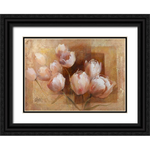 Willems tulips for you Black Ornate Wood Framed Art Print with Double Matting by Haenraets, Willem
