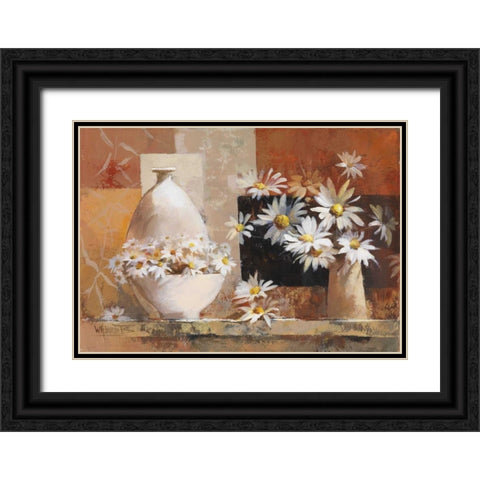 Vintage flowers II Black Ornate Wood Framed Art Print with Double Matting by Haenraets, Willem