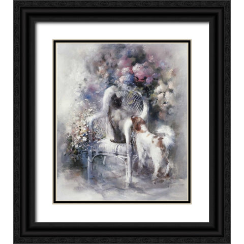 Friendship Black Ornate Wood Framed Art Print with Double Matting by Haenraets, Willem