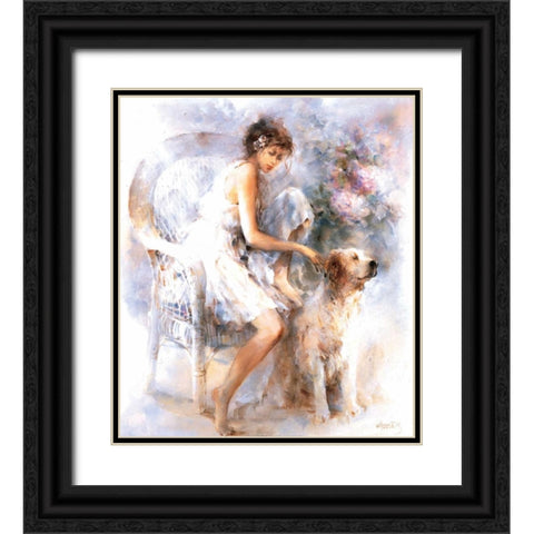 Friendship Black Ornate Wood Framed Art Print with Double Matting by Haenraets, Willem