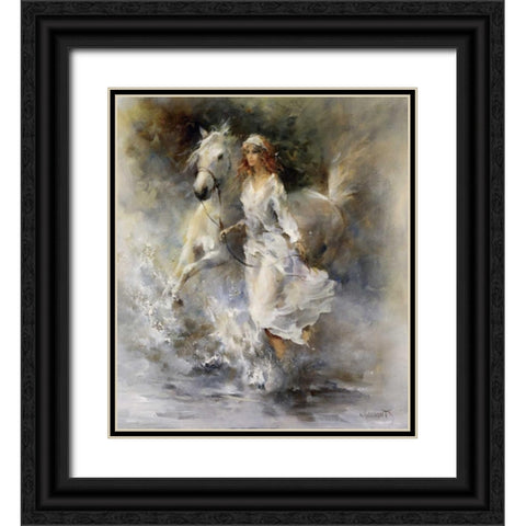 Cool breeze Black Ornate Wood Framed Art Print with Double Matting by Haenraets, Willem