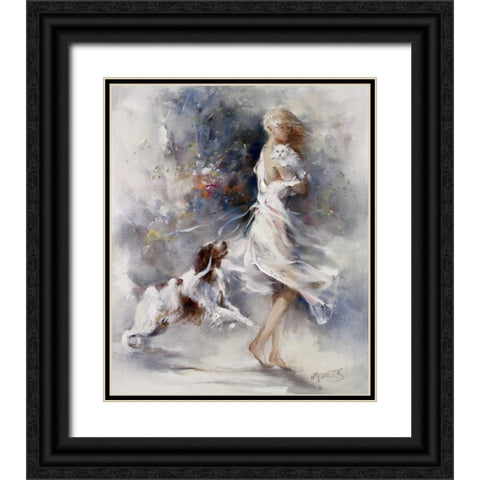 Rivalry Black Ornate Wood Framed Art Print with Double Matting by Haenraets, Willem