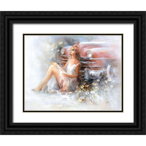 Relax Black Ornate Wood Framed Art Print with Double Matting by Haenraets, Willem