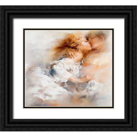 Passionate Black Ornate Wood Framed Art Print with Double Matting by Haenraets, Willem