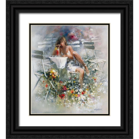 Aperitif Black Ornate Wood Framed Art Print with Double Matting by Haenraets, Willem
