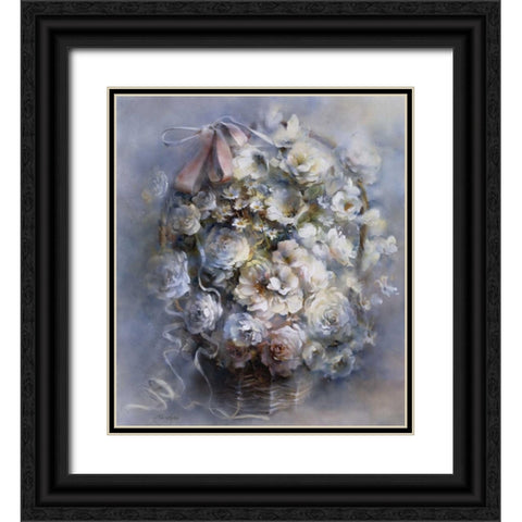 Floral tribute Black Ornate Wood Framed Art Print with Double Matting by Haenraets, Willem