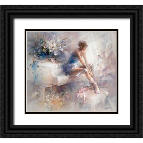 Melodies Black Ornate Wood Framed Art Print with Double Matting by Haenraets, Willem