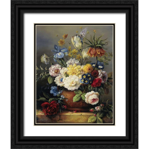 Flower arrangement Black Ornate Wood Framed Art Print with Double Matting by Roelofs, Wouter