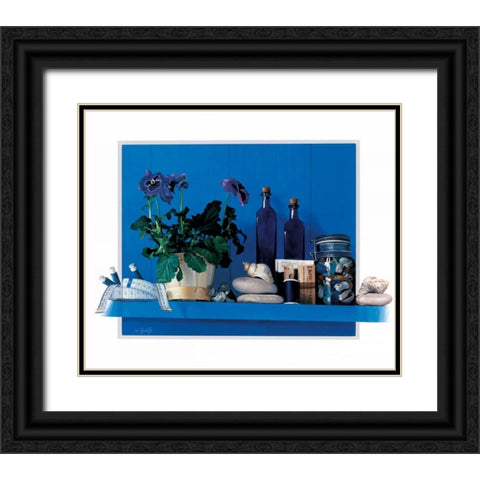Rhapsody in blue Black Ornate Wood Framed Art Print with Double Matting by Roelofs, Wouter