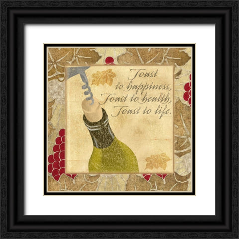 TOAST TO HAPPINESS Black Ornate Wood Framed Art Print with Double Matting by Artique Studio