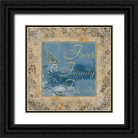 FAMILY Black Ornate Wood Framed Art Print with Double Matting by Artique Studio