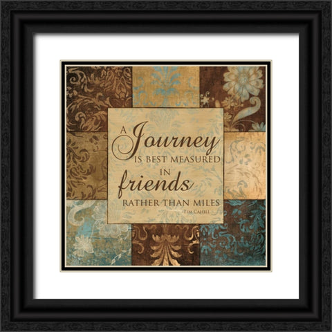 JOURNEY IS BEST MEASURED Black Ornate Wood Framed Art Print with Double Matting by Artique Studio