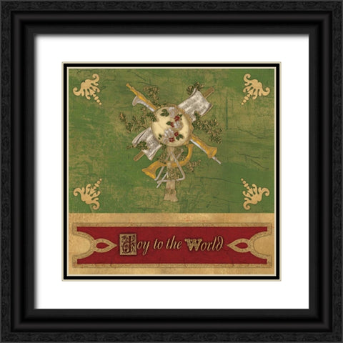 JOY TO THE WORLD Black Ornate Wood Framed Art Print with Double Matting by Artique Studio