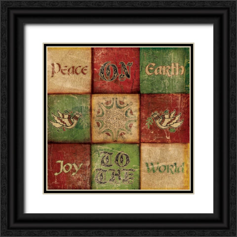 PEACE ON EARTH Black Ornate Wood Framed Art Print with Double Matting by Artique Studio