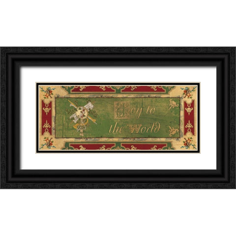 JOY TO THE WORLD PANEL Black Ornate Wood Framed Art Print with Double Matting by Artique Studio