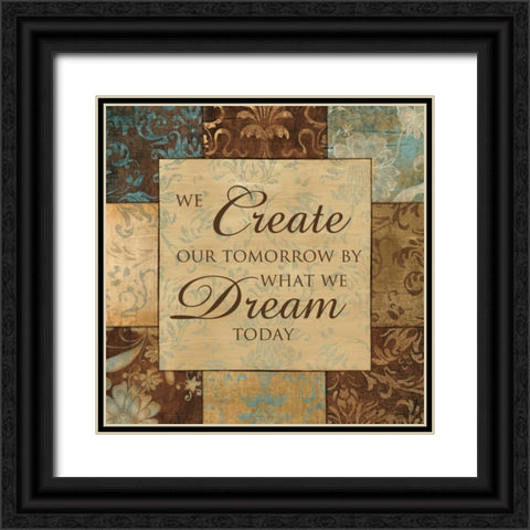 WHAT WE DREAM TODAY Black Ornate Wood Framed Art Print with Double Matting by Artique Studio