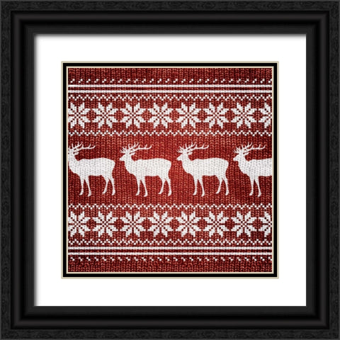 RED NORDIC SWEATER I Black Ornate Wood Framed Art Print with Double Matting by Artique Studio