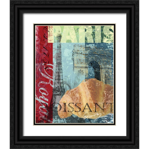 PARIS CROISSANT Black Ornate Wood Framed Art Print with Double Matting by Yang, Eric