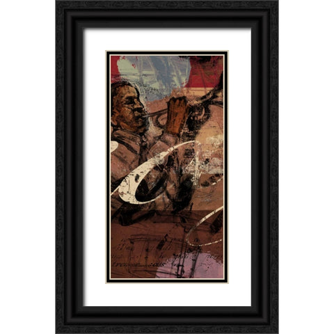 JAZZ PANEL 2 Black Ornate Wood Framed Art Print with Double Matting by Yang, Eric
