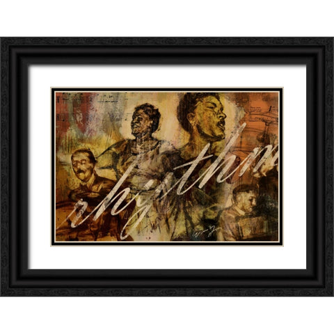 RHYTHM Black Ornate Wood Framed Art Print with Double Matting by Yang, Eric