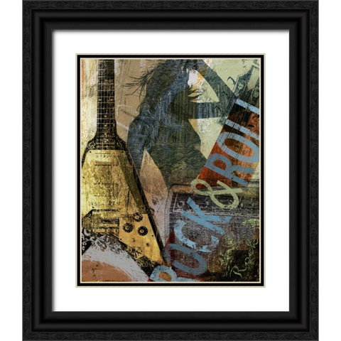 ROCK and ROLL Black Ornate Wood Framed Art Print with Double Matting by Yang, Eric