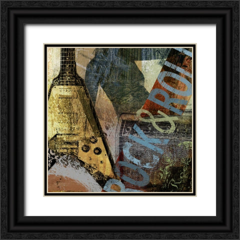 ROCK and ROLL Black Ornate Wood Framed Art Print with Double Matting by Yang, Eric