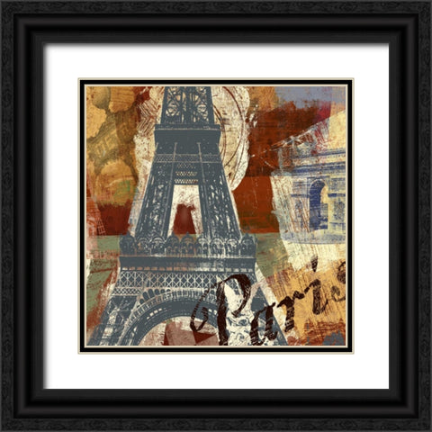 TOUR PARIS Black Ornate Wood Framed Art Print with Double Matting by Yang, Eric