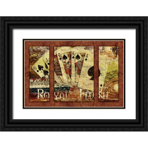 ROYAL FLUSH Black Ornate Wood Framed Art Print with Double Matting by Yang, Eric