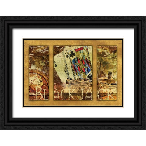 BLACK JACK Black Ornate Wood Framed Art Print with Double Matting by Yang, Eric
