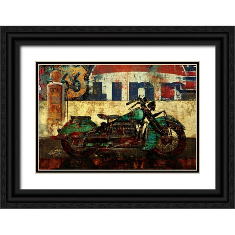 BIKE ROUTE 66 I Black Ornate Wood Framed Art Print with Double Matting by Yang, Eric