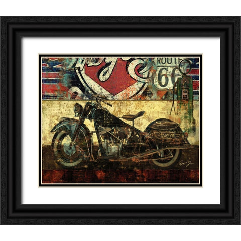 BIKE ROUTE 66 II Black Ornate Wood Framed Art Print with Double Matting by Yang, Eric