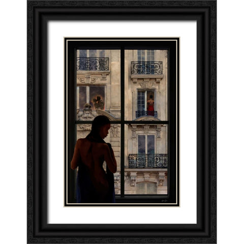 PARISIEN AFFAIRS I Black Ornate Wood Framed Art Print with Double Matting by Yang, Eric