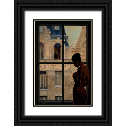 PARISIEN AFFAIRS IV Black Ornate Wood Framed Art Print with Double Matting by Yang, Eric