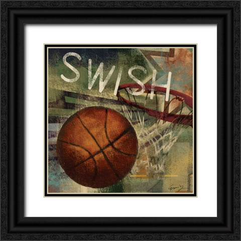 SWISH Black Ornate Wood Framed Art Print with Double Matting by Yang, Eric