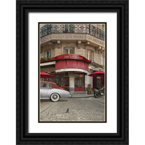 LOVE MAKES THE WORLD GO AROUND Black Ornate Wood Framed Art Print with Double Matting by Yang, Eric