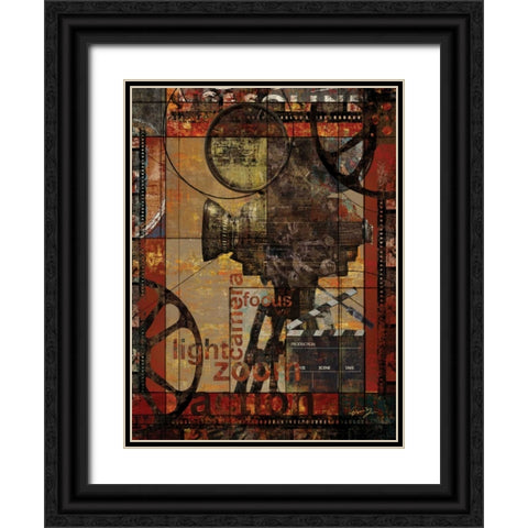MOVIE CAMERA Black Ornate Wood Framed Art Print with Double Matting by Yang, Eric