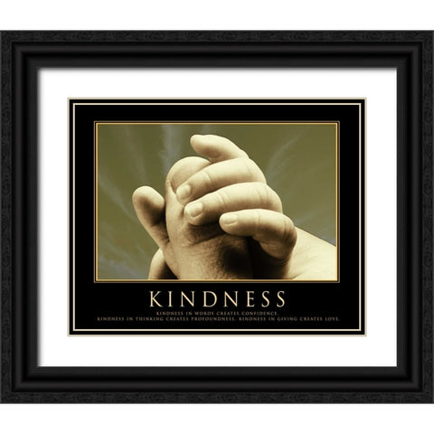 KINDNESS Black Ornate Wood Framed Art Print with Double Matting by Yang, Eric