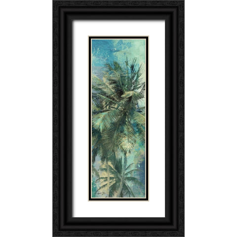 TEAL PALM TRIPTYCH I Black Ornate Wood Framed Art Print with Double Matting by Yang, Eric