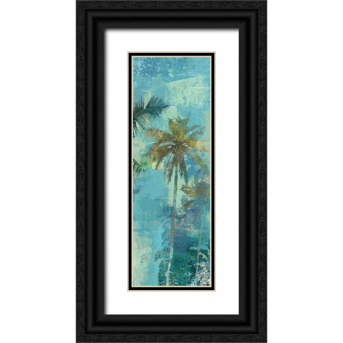 TEAL PALM TRIPTYCH III Black Ornate Wood Framed Art Print with Double Matting by Yang, Eric