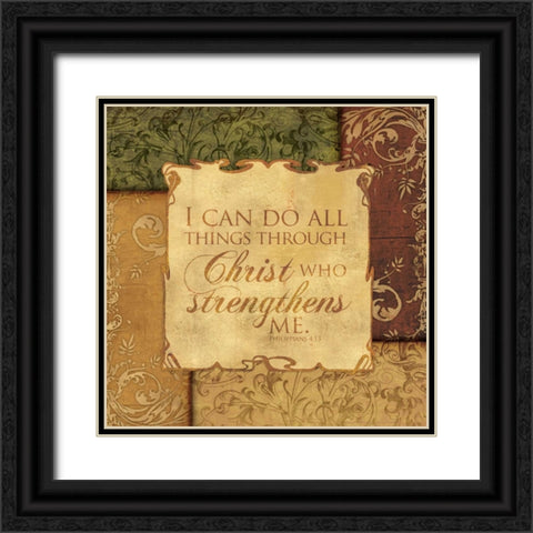 CHRIST STRENGTHENS Black Ornate Wood Framed Art Print with Double Matting by Ballantyne, Piper