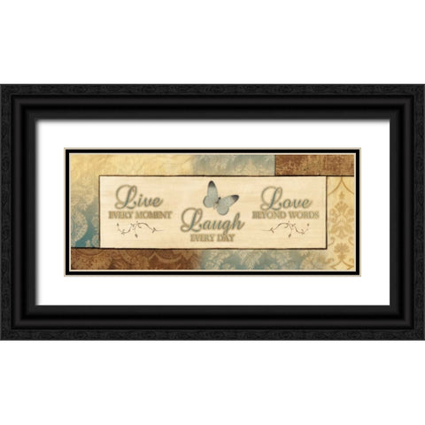 LIVE EVERY MOMENT Black Ornate Wood Framed Art Print with Double Matting by Ballantyne, Piper
