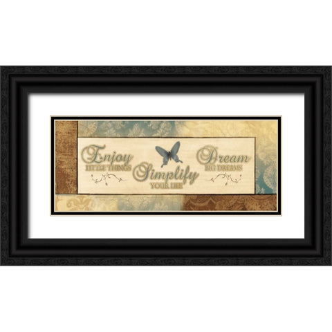 ENJOY LITTLE THINGS Black Ornate Wood Framed Art Print with Double Matting by Ballantyne, Piper