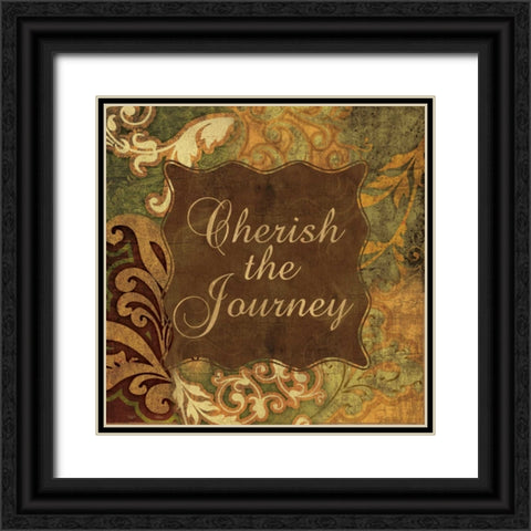 CHERISH THE JOURNEY Black Ornate Wood Framed Art Print with Double Matting by Ballantyne, Piper