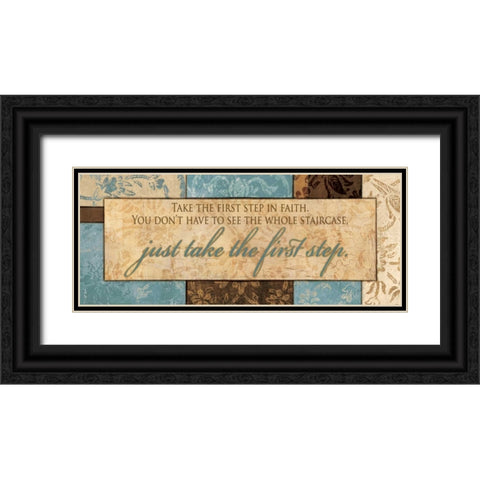 TAKE THE FIRST STEP Black Ornate Wood Framed Art Print with Double Matting by Ballantyne, Piper