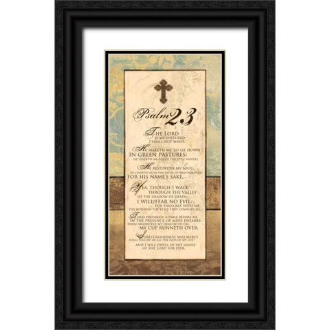 PSALM 23 PANEL Black Ornate Wood Framed Art Print with Double Matting by Ballantyne, Piper