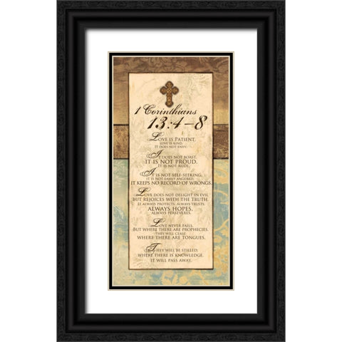 CORINTHIANS 13-4-8 Black Ornate Wood Framed Art Print with Double Matting by Ballantyne, Piper