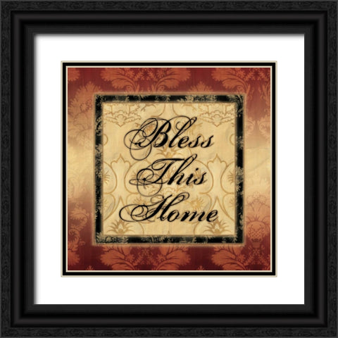 BLESS THIS HOME Black Ornate Wood Framed Art Print with Double Matting by Ballantyne, Piper