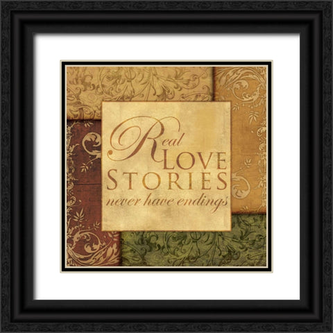 REAL LOVE STORIES Black Ornate Wood Framed Art Print with Double Matting by Ballantyne, Piper